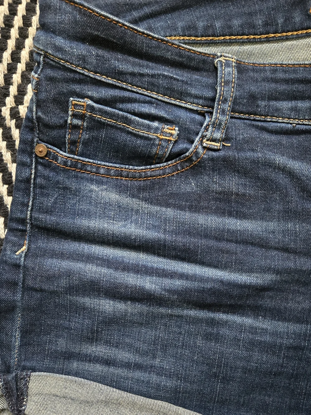 Arizona Jean Company Dark Blue Rolled Hem Denim Shorts